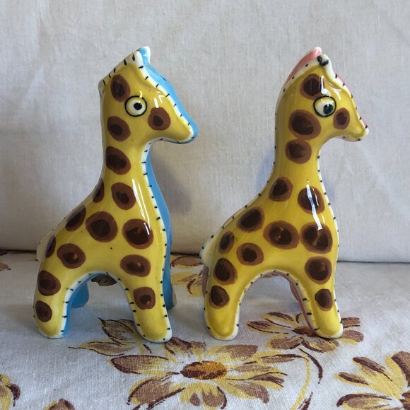 Vintage Napco Stuffed Giraffe Salt And Pepper - Picture 2 of 7